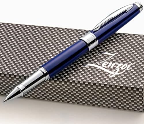 ZenZoi Elegant Blue Pen Set W/Fine Point Rollerball Ink– Luxury Writing Pens For Men Or Women. Nice Pen Gift Set W/Roller Ball Tip Refills & High End Pen Box. Executive Smooth Quality Writing Pens