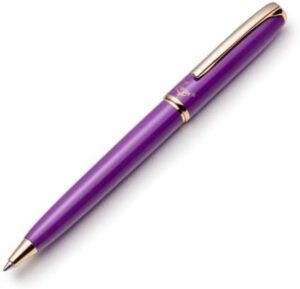 Read more about the article ZenZoi Purple Ballpoint Pen – Beautiful Pen w/Gold Trim. Nice, Smooth Writing Schmidt Ink Refills. Fancy, Luxury Pen Gift Set for Women, Men. Retractable, Professional, Journaling Pen