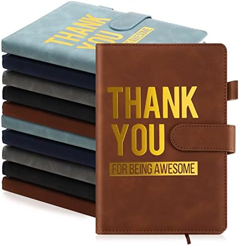10 Pcs Thank You Gifts A5 Leather Notebooks Employee Appreciation Gifts Thank You for Being Awesome Leather Journals Inspirational Notepad Gifts for Coworkers Volunteer Teacher Students (Classic)