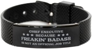 Read more about the article Chief Executive Because Freakin Badass Is Not An Official Job Title, Chief Executive Gift Mesh Bracelet, Gift Ideas for Chief Executive Coworker