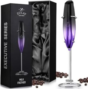 Read more about the article Zulay Executive Series Ultra Premium Gift Milk Frother For Coffee with Deluxe, Radiant Finish – Coffee Frother Handheld Foam Maker – Electric Milk Frother Handheld For Lattes (Black Purple Fade)