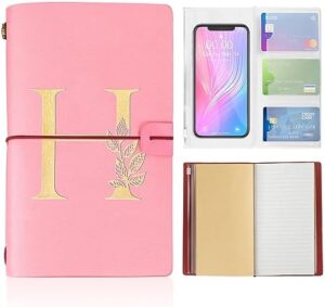 Read more about the article AUNOOL To My Wife – Leather Journal – Personalized Gifts for Wife Refillable Notebook Personal Diary, Note Book for Drawing Sketching 4.7 x 7.9 Inches 136 Pages Birthday Gifts for Women Letter H