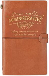 Read more about the article Administrative Leather Journal Professional Day Gifts for Administrative Assistant Men Women Notebook, Embossed Travel Diary, Lined Planner, 7×5 Inches – Brown2