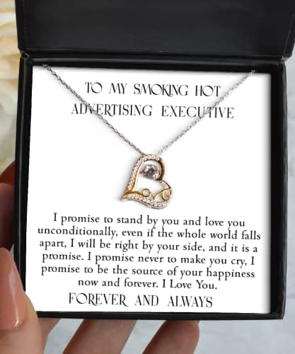 Advertising Executive Promise Necklace Gifts for Him and Her, Love Jewelry Pendant Sterling Silver, for Wife, Girlfriend, Friend for Valentines Day Birthday Anniversary