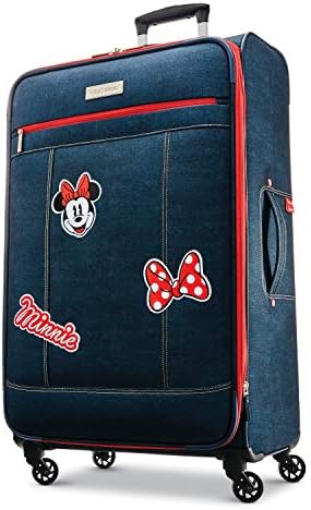 You are currently viewing American Tourister Disney Softside Luggage with Spinner Wheels, Minnie Mouse Denim, Checked-Large 28-Inch