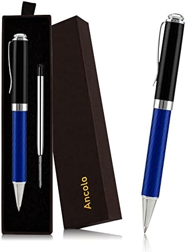 Ancolo Gift Ballpoint Pen. Elegant Executive Pen for Men or Women. Metal Pen Gift Box Luxury Pen & 2 Black Ink Refills. Smooth Writing Pen, Nice Gift for Office, Friends, Colleagues, School