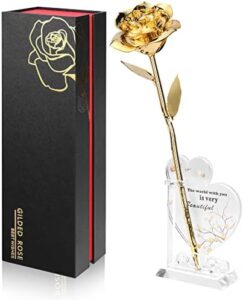 Read more about the article Anthonic Gold Dipped Rose Real 24K Gold Rose, Genuine One of a Kind Rose Hand Dipped in 24K Golden Roses Romantic Gifts for Women in Her Birthday Anniversary Valentines Day Mothers Day