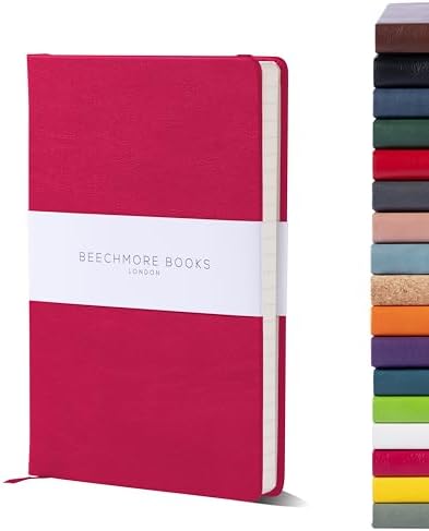 You are currently viewing BEECHMORE BOOKS Ruled Notebook – A5 Vibrant Pink Premium Hardcover Journal Vegan Leather Thick 120gsm Cream Lined Paper | Christmas Gift Ideas For Writers, Journalers, Business Meetings & Students