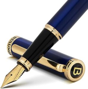 Read more about the article BEILUNER Blue Fountain Pen,Stunning Luxury Pen,24K Gilded Nib(Fine),Gorgeous 24K Gold Finish,German Schneider Ink Converter,Trustworthy Pen Gift for Men&Women-Elegant, Reliable,Nice Pen for Writing