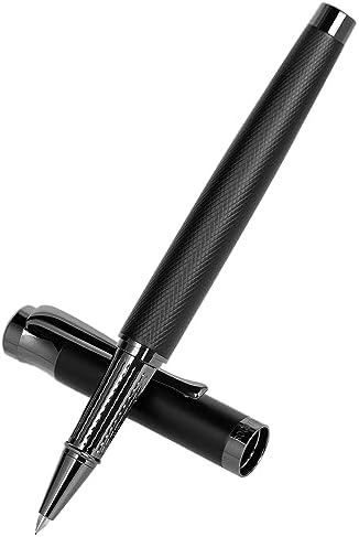 BOCIYER Liquid Ink Rollerball Pens - Nice Pens for Bullet Journal and Office Supplies - Fine Line, Luxury Pen Gift Box for Father's Day or Mother's Day(Black)