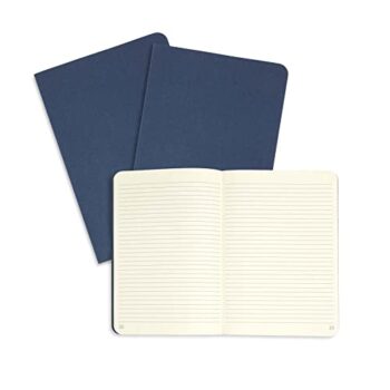 Blue Summit Supplies Executive Journals, 3 Pack Journal Set with Lined Paper, Lightweight Travel Journal with Dark Blue Linen Cover, 9” x 6”, 64 Pages, Set of 3