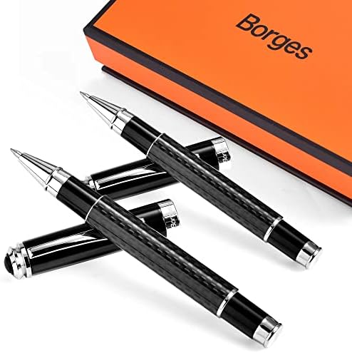 You are currently viewing Borges Business Gift High-end Signature Pen, Carbon Fiber Ballpoint Pen, Best for Men and Women, Professional, Executive Office, Beautiful, Fancy Ballpoint Pen Gift .(2Pcs) (Black)