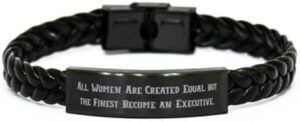 Read more about the article Brilliant Executive Braided Leather Bracelet, All Women Are Created Equal but, Present For Coworkers, Funny Gifts From Friends, Fun executive gifts, Gifts for executives, Executive gift ideas, Unique