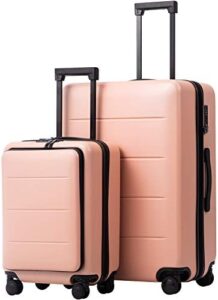 Read more about the article COOLIFE Luggage Suitcase Piece Set Carry On ABS+PC Spinner Trolley with pocket Compartmnet Weekend Bag (Sakura pink, 2-piece Set)