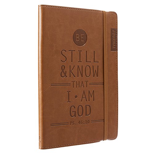 You are currently viewing Christian Art Gifts Tan Faux Leather Journal, Be Still and Know – Psalm 46:10, Flexcover Inspirational Notebook w/Elastic Closure 160 Lined Pages w/Scripture, 5.8 x 8.5 Inches
