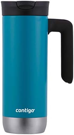 Contigo Superior 2.0 Stainless Steel Travel Mug with Handle and Leak-Proof Lid, Double-Wall Insulation Keeps Drinks Hot up to 7 Hours or Cold up to 18 Hours, 20oz Juniper