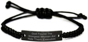 Read more about the article Cool Executive Black Rope Bracelet, God Found The, Gifts For Coworkers, Present From Coworkers, Engraved Bracelet For Executive, Executive black rope bracelet gift for him, Executive black rope