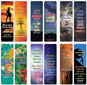 Creanoso Inspirational Winning Quotes Bookmarks (60-Pack) – Premium Gift Set for Adults – Awesome Bookmarks Collection Set – Gifts for Men, Women Leaders, Businessman, Executives – DIY Supply