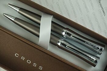 Cross Compact Parasol Curves with Extremely Polished Chrome Appointment and Titanium Plate Barrel Ball-Point Pen and 0.9mm Continuous Twist Pencil Set