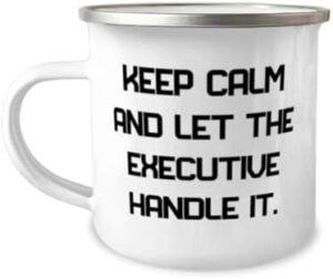 Read more about the article Cute Executive Gifts, Keep Calm and Let the Executive Handle It, Birthday 12oz Camper Mug For Executive from Friends, Best executive gifts for men, Best executive gifts for women, Best executive gifts