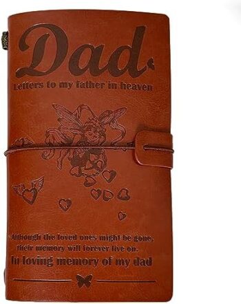 Dad Memorial Leather Journal Notebook,Loss of Father Sympathy Gift,Bereavement Gifts for Loss of Father, In Loving Memory Gifts, Loss of Father Gift, Memorial Remembrance Condolence Gifts Loss of Dad