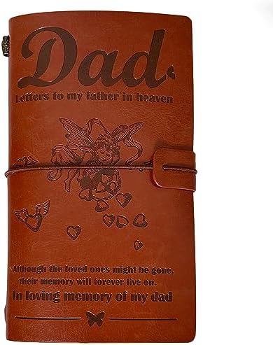Dad Memorial Leather Journal Notebook,Loss of Father Sympathy Gift,Bereavement Gifts for Loss of Father, In Loving Memory Gifts, Loss of Father Gift, Memorial Remembrance Condolence Gifts Loss of Dad
