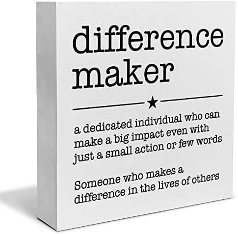 You are currently viewing Difference Maker Definition Decorative Wooden Box Sign Thank You Appreciation Gift for Teacher Boss Leader Coworker Wood Block Plaque Desk Decor Office Shelf or Wall Display