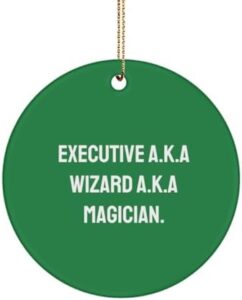 Read more about the article Executive A.K.A Wizard A.K.A Magician. Circle Ornament, Executive Present from Friends, Surprise Christmas Ornament for Coworkers, Unique Executive Gifts, Inexpensive Executive Gifts, Best Executive