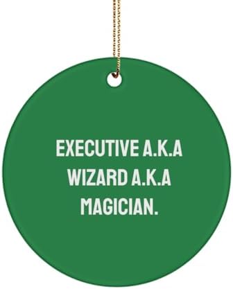 You are currently viewing Executive A.K.A Wizard A.K.A Magician. Circle Ornament, Executive Present from Friends, Surprise Christmas Ornament for Coworkers, Unique Executive Gifts, Inexpensive Executive Gifts, Best Executive