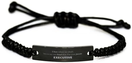 Favorite Executive Gifts, I'm your favorite Executive, Sarcastic Funny Birthday Christmas Unique Black Rope Bracelet For Executive, Coworkers, Men, Women, Friends