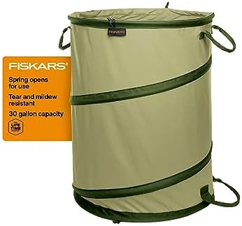 You are currently viewing Fiskars Kangaroo Collapsible Garden Bag – 30 Gallon Lawn and Leaf Bag – Container for Lawn Care and Gardening – Green