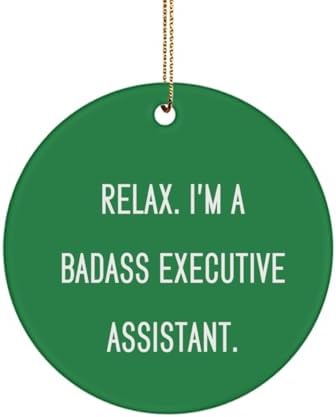 You are currently viewing Funny Executive Assistant Gifts, Relax. I’m a Badass Executive, Birthday Circle Ornament for Executive Assistant from Boss, Gift Ideas for Executive Assistant, Best Gifts for Executive Assistant,