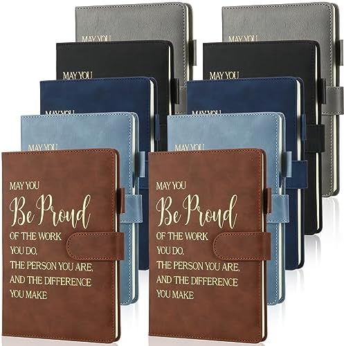 You are currently viewing Fuutreo 10 Pcs Appreciation Gifts for Employee Leather Journal Bulk Thank You Gifts, May You Proud of The Work You Do Notebook for Coworkers Team Nurses Teacher Students Volunteer (Classic Colors)
