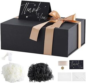 Read more about the article Gift Box Set Black 11x8x4 inches, Large Gift Box with Magnetic Lid, Rectangle Collapsible Groomsman box for Mom Gift, Christmas, Birthday, Graduation, New Year, Weddings, Fathers Day Presents HG0101