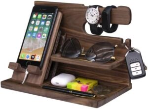 Read more about the article Gooin Global Walnut Phone Docking Station, Nightstand Organizer with Key Holder, Wallet Stand and Watch Organizer – Anniversary Unique Birthday Gifts for Him, Her, Men, Dad, Husband (None Engraved)