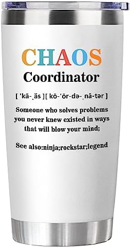 You are currently viewing Greatingreat Chaos Coordinator Tumbler Gifts Mug Coworker Gifts for Women Thank You Gifts for Him Boss Coworker Teacher Appreciation Gifts Chaos Coordinator 20oz Tumbler(White)