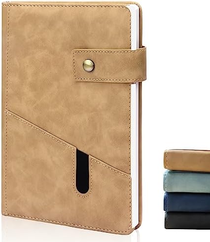 You are currently viewing Hardcover A5 Leather Journal Notebook for Women Men, Front Pocket Journals for Writing, 100gsm 200 Pages Thick Lined Notebooks for Note Taking, Work, Business,Travel,Office, School, Daily Journal (beige)