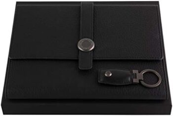 Hugo Boss Set Executive Black | Conference Folder A5 and Keyring in a Gift Box