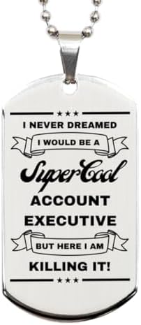 I Never Dreamed I would Be An Account executive Silver Dog Tag, Funny Gifts For An Account executive, Valentines Graduation Birthday Gifts for An Account executive, Mother's Day, Father's Day and