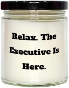 Read more about the article Inappropriate Executive Gifts, Relax. The Executive is Here, New Birthday Scent Candle Gifts for Coworkers from Colleagues, Executive Gifts for him, Executive Gifts for her, Unique Executive Gifts,