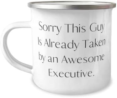 Inappropriate Executive Gifts, Sorry This Guy Is Already Taken by, Brilliant Birthday 12oz Camper Mug For Coworkers, From Boss, Executive gifts for him, Executive gifts for her, Unique executive