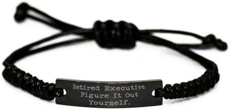 Inspirational Executive Gifts, Retired Executive., Joke Graduation Black Rope Bracelet Gifts For Coworkers From Team Leader, Executive love gifts for her, Executive love gifts for him, Gifts for