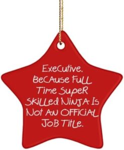Read more about the article Joke Executive Gifts, Executive. Because Full Time Super Skilled Ninja is Not an, Inspire Star Ornament for Friends from Friends, Unique Executive Gifts, Cool Corporate Gifts, Personalized Executive