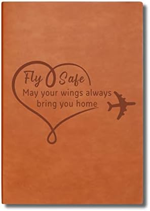 LBWCER Pilot Gift Fly Safe Lined Journal Notebook Pilot Gifts School Business Work Travel Writing Lined Journal Notebook Long Distance Traveler Gift (Fly)