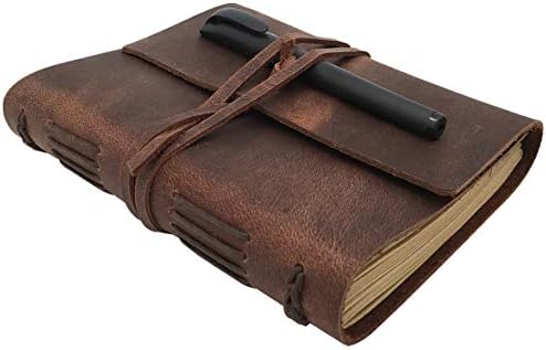 You are currently viewing Leather Journal Lined Notebook, Handmade Genuine Leather Bound Daily A5 Notepad for Men & Women 240 Kraft Pages Large 6 x 8 in, Gift for Art Sketchbook, Travel Journal to Write in