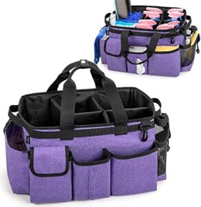 Read more about the article LoDrid Large Wearable Cleaning Caddy Bag with Detachable Divider, Cleaning Organizer with Handles, Cleaning Supply Tote with Adjustable Shoulder Strap for Cleaners & Housekeepers, Purple