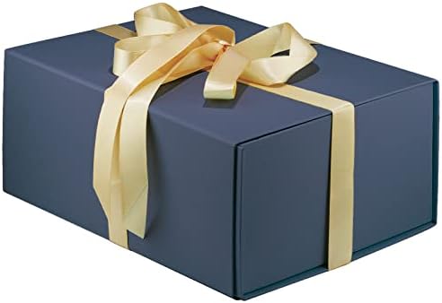 MOYEUPAC Gift Box 9" X 7" X 4" with Magnetic Closure Lid for Gift Packaging, Gift Box for Father's Day, Mother's Day, Presents Christmas and Various Holidays(Gentleman blue)