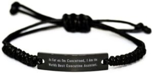 Read more about the article New Executive assistant Black Rope Bracelet, As Far as I’m Concerned, I Am the, Present For Men Women, Cute Gifts From Friends, Executive assistant gift ideas for him, Executive assistant gift ideas