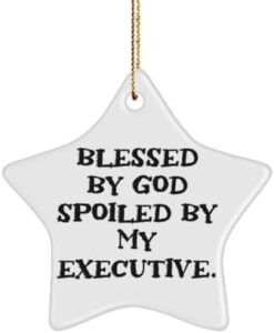 Read more about the article Nice Executive Gifts, Blessed by God Spoiled by My Executive, Executive Star Ornament From Colleagues, Gifts For Men Women, Gifts for executives, Executive gift ideas, Corporate gifts, Business gifts,