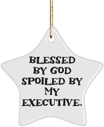 You are currently viewing Nice Executive Gifts, Blessed by God Spoiled by My Executive, Executive Star Ornament From Colleagues, Gifts For Men Women, Gifts for executives, Executive gift ideas, Corporate gifts, Business gifts,